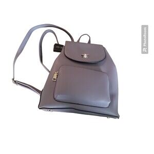 La Terre Fashion  Vegan Leather Backpack Purse Zipper Pockets With Bee Charm NW